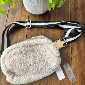 NWT Anthropologie Sherpa Beige Belt Bag